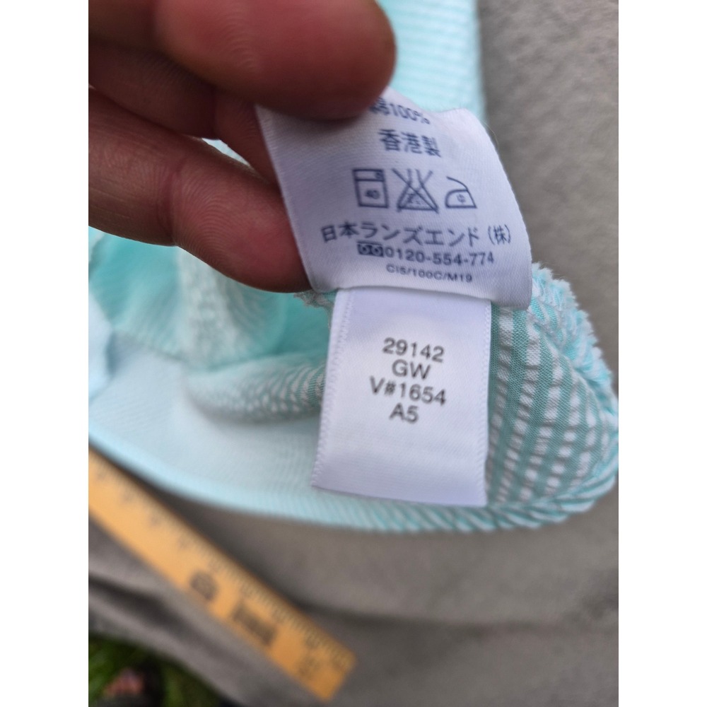 Lands End Womens 14P Blue White Seersucker Sleeveless Button Down nautical NWT - Picture 10 of 12